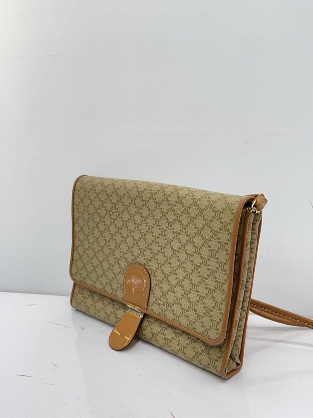 Celine over Beige Macadam Bag Shoulder All Tan